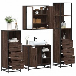 Sonata H Комплект мебели за баня от 4 части, кафяв дъб, инженерно дърво - Seturi