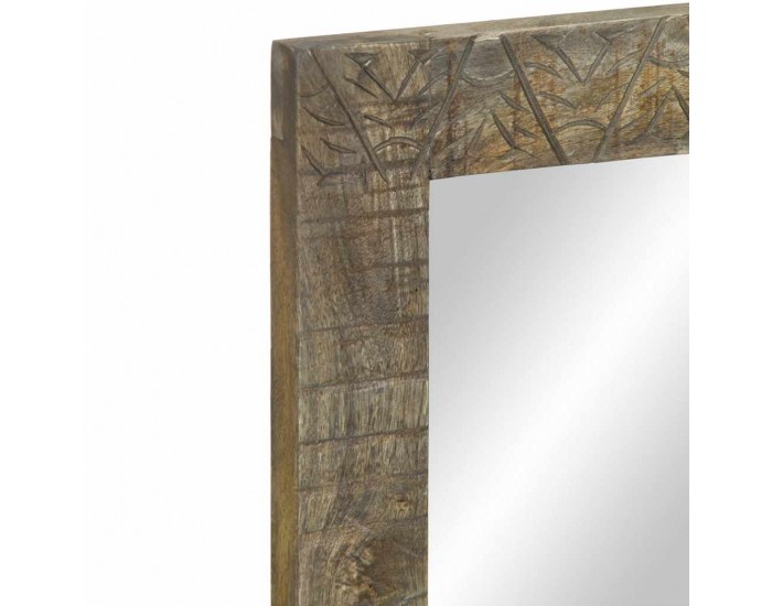 Sonata H Огледало за баня 50x2,5x70 cm Масивно дърво Манго
