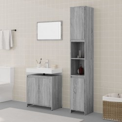 Sonata H Комплект мебели за баня от 3 части сив сонома инженерно дърво - Seturi