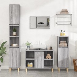 Sonata H Комплект мебели за баня от 3 части сив сонома инженерно дърво - Seturi