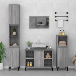 Sonata H Комплект мебели за баня от 3 части сив сонома инженерно дърво - Seturi