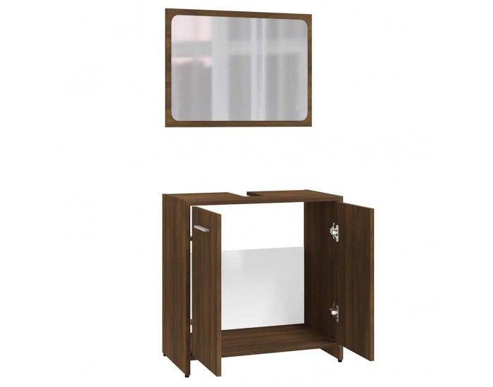 Sonata H Комплект мебели за баня, кафяв дъб, инженерно дърво
