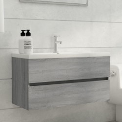 Sonata H Шкаф за мивка, сив сонома, 90x38,5x45 см, инженерно дърво - Seturi