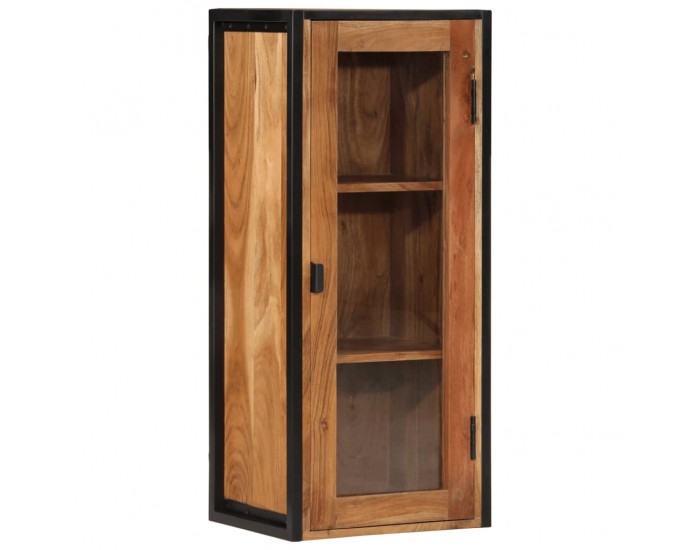 Sonata H Стенен шкаф за баня 40x30x90 см масивно акациево дърво и желязо