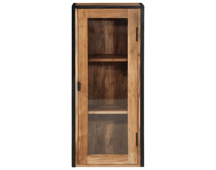 Sonata H Стенен шкаф за баня 40x30x90 см масивно акациево дърво и желязо