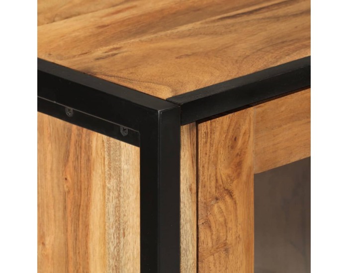 Sonata H Стенен шкаф за баня 40x30x90 см масивно акациево дърво и желязо