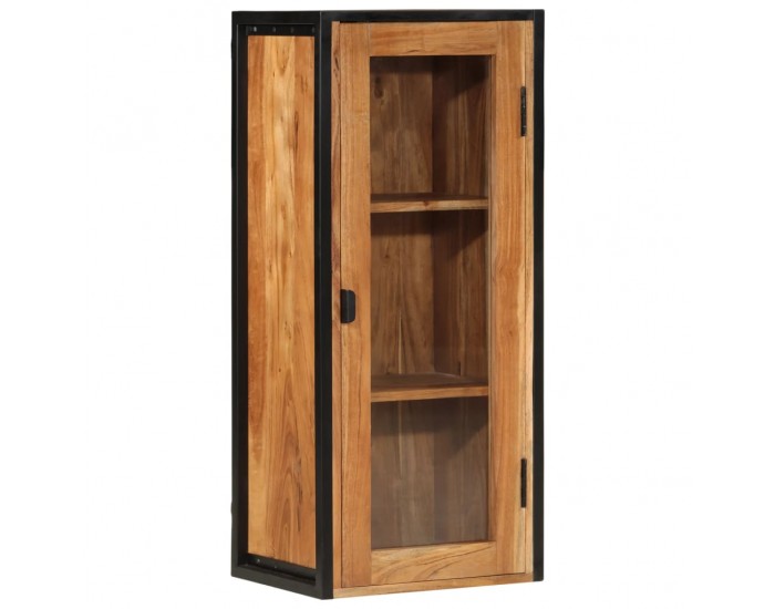 Sonata H Стенен шкаф за баня 40x30x90 см масивно акациево дърво и желязо