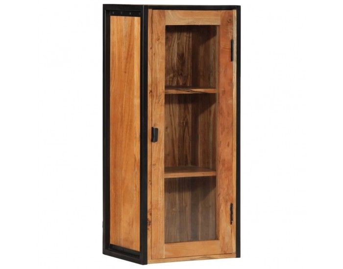 Sonata H Стенен шкаф за баня 40x30x90 см масивно акациево дърво и желязо
