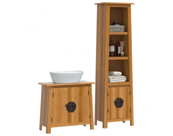 Sonata Set mobilier de baie, 2 piese, lemn masiv de pin