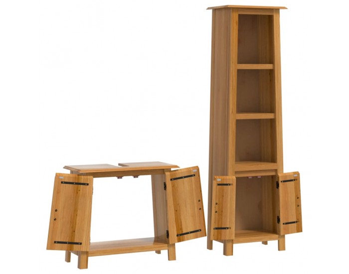 Sonata Set mobilier de baie, 2 piese, lemn masiv de pin