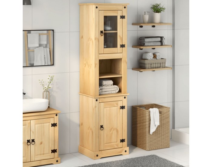 Sonata H Шкаф за баня Corona 50x40x185 см бор масив