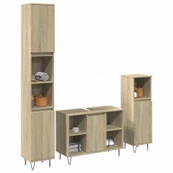 Sonata H Комплект шкафове за баня от 3 части дъб сонома инженерно дърво - Baie