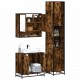 Sonata Set mobilier de baie, 3 piese, stejar fumuriu, lemn prelucrat