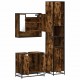 Sonata Set mobilier de baie, 3 piese, stejar fumuriu, lemn prelucrat