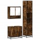 Sonata Set mobilier de baie, 3 piese, stejar fumuriu, lemn prelucrat