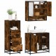 Sonata Set mobilier de baie, 3 piese, stejar fumuriu, lemn prelucrat