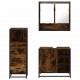 Sonata Set mobilier de baie, 3 piese, stejar fumuriu, lemn prelucrat