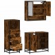 Sonata Set mobilier de baie, 3 piese, stejar fumuriu, lemn prelucrat