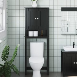 Sonata H Шкаф над тоалетна чиния BERG черен 60x27x164,5 см масивно дърво - Seturi