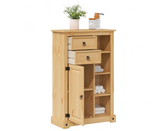 Sonata H Шкаф за баня Corona 70x33x110 см бор масив