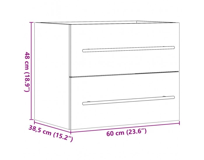 Sonata H Долен шкаф за мивка бетонно сив 60x38,5x48 см инженерно дърво
