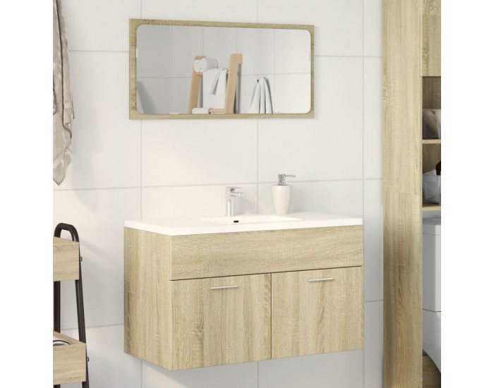 Sonata H Шкаф за мивка за баня дъб сонома 90x38,5x46 см инженерно дърво