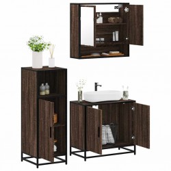 Sonata H Комплект мебели за баня от 3 части, кафяв дъб, инженерно дърво - Seturi