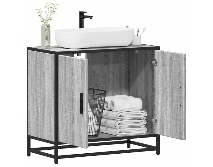 Sonata H Шкаф за мивка в банята Grey Sonoma Инженерна дървесина