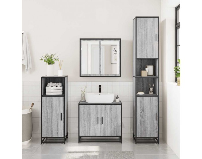 Sonata H Шкаф за мивка в банята Grey Sonoma Инженерна дървесина