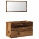Sonata H Шкаф за баня с огледало Стара дървесина Инженерна дървесина