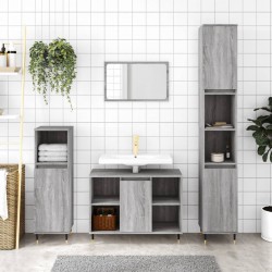 Sonata H Комплект мебели за баня от 3 части сив сонома инженерно дърво - Seturi