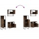 Sonata Set mobilier de baie, 3 piese, stejar fumuriu, lemn prelucrat