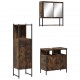 Sonata Set mobilier de baie, 3 piese, stejar fumuriu, lemn prelucrat