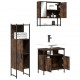 Sonata Set mobilier de baie, 3 piese, stejar fumuriu, lemn prelucrat