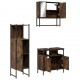 Sonata Set mobilier de baie, 3 piese, stejar fumuriu, lemn prelucrat