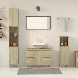 Sonata H Комплект шкафове за баня от 3 части дъб сонома инженерно дърво - Baie