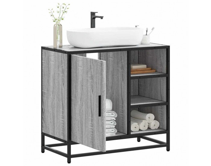 Sonata H Шкаф за мивка в банята Grey Sonoma Инженерна дървесина