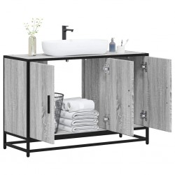 Sonata H Шкаф за мивка в банята Grey Sonoma 90x33x60 cm - Seturi