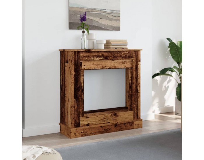 Sonata H Облицовка за камина, старо дърво, 90x30x90 см, инженерно дърво