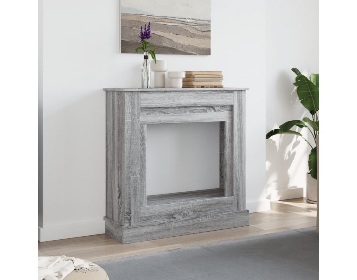 Sonata H Облицовка за камина, сив сонома, 90x30x90 см, инженерно дърво