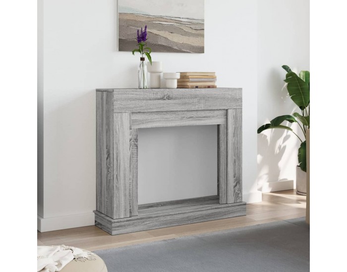 Sonata H Облицовка за камина сив сонома 100x30x87,5 см инженерно дърво