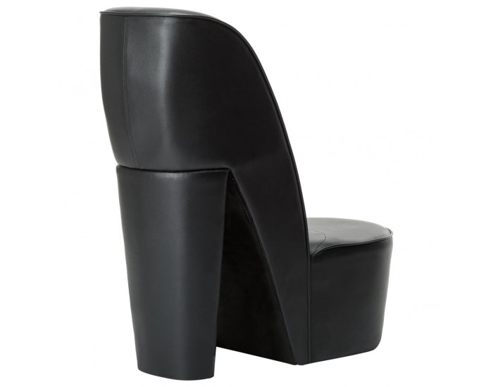Sonata H Стол във форма на обувка на висок ток, черен, изкуствена кожа