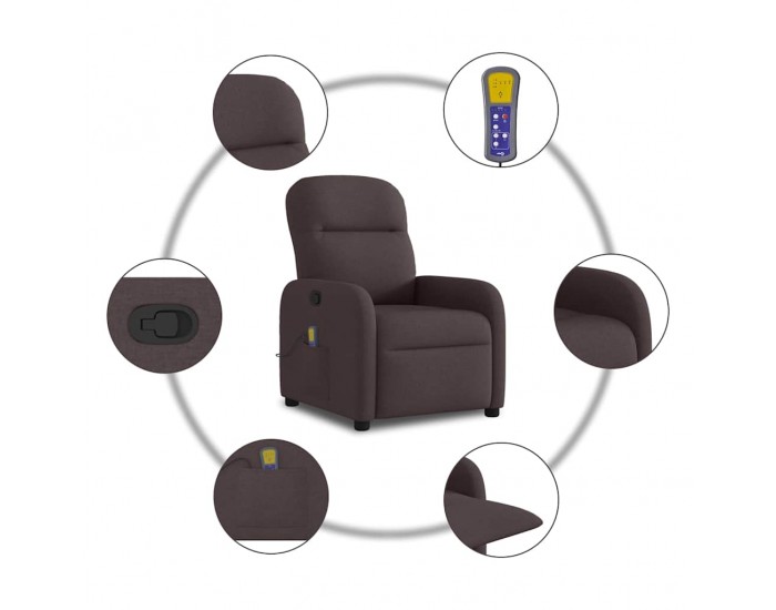 Sonata H Масажен наклоняем стол, тъмнокафяв, текстил