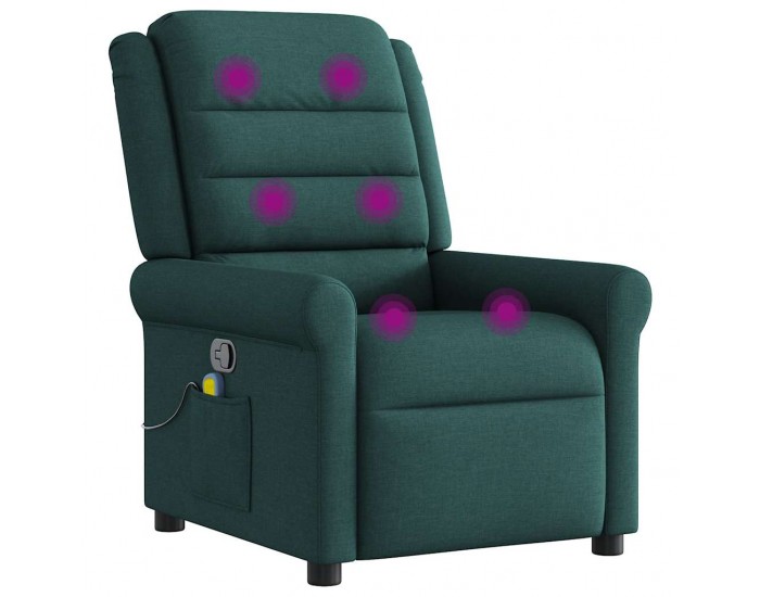 Sonata Fotoliu de masaj rabatabil, verde închis, material textil