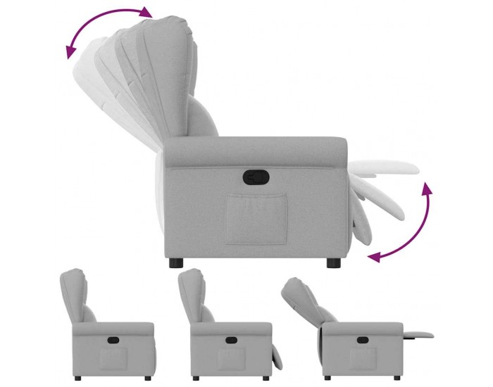 Sonata H Recliner Chair Cloud Grey Fabric