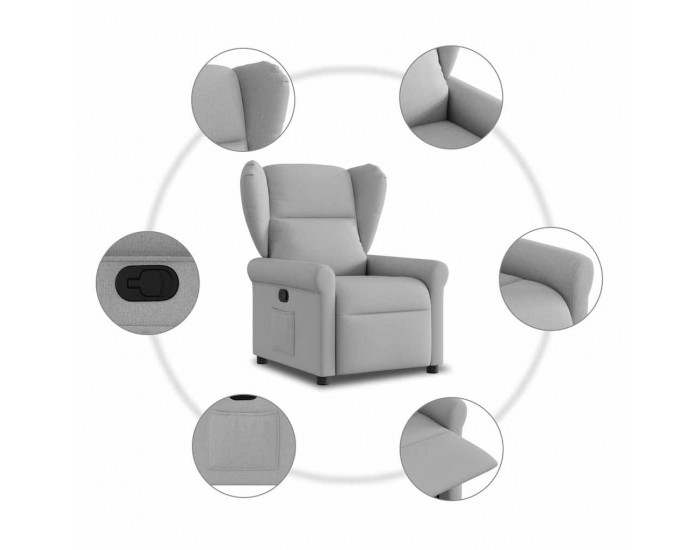 Sonata H Recliner Chair Cloud Grey Fabric