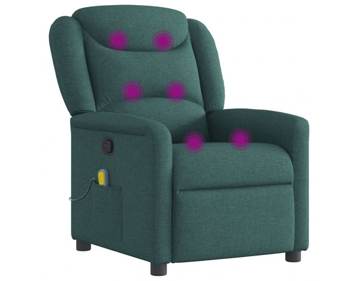 Sonata Fotoliu de masaj rabatabil, verde închis, material textil