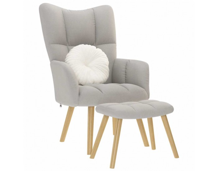 Sonata H Релаксиращ стол с табуретка за крака Cloud Grey Fabric