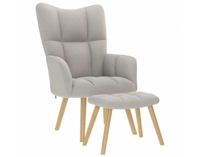 Sonata H Релаксиращ стол с табуретка за крака Cloud Grey Fabric