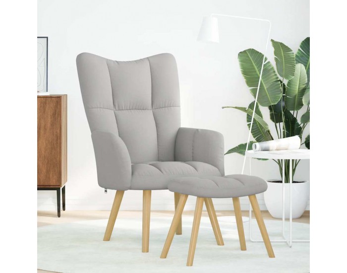 Sonata H Релаксиращ стол с табуретка за крака Cloud Grey Fabric